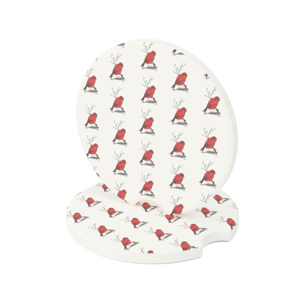 Red Cardinal Soapstone Car Coaster