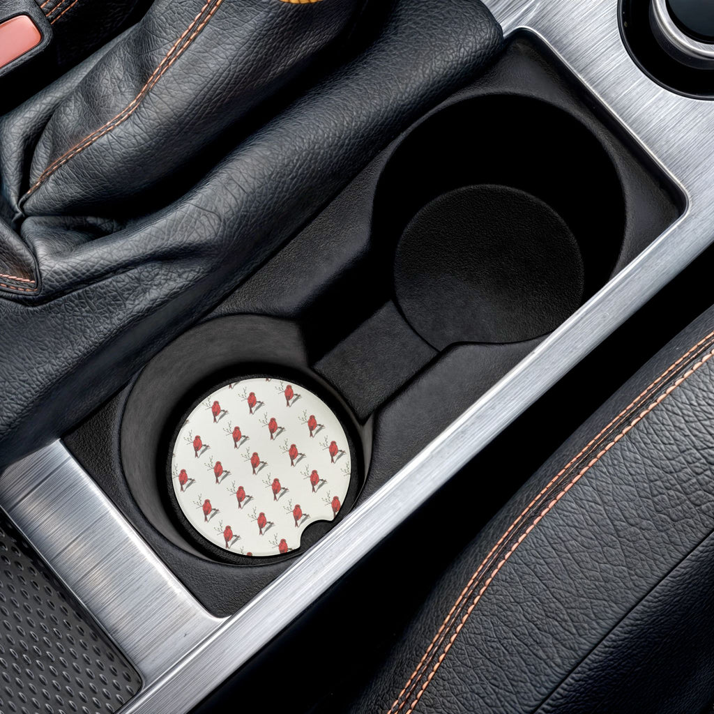 Red Cardinal Soapstone Car Coaster