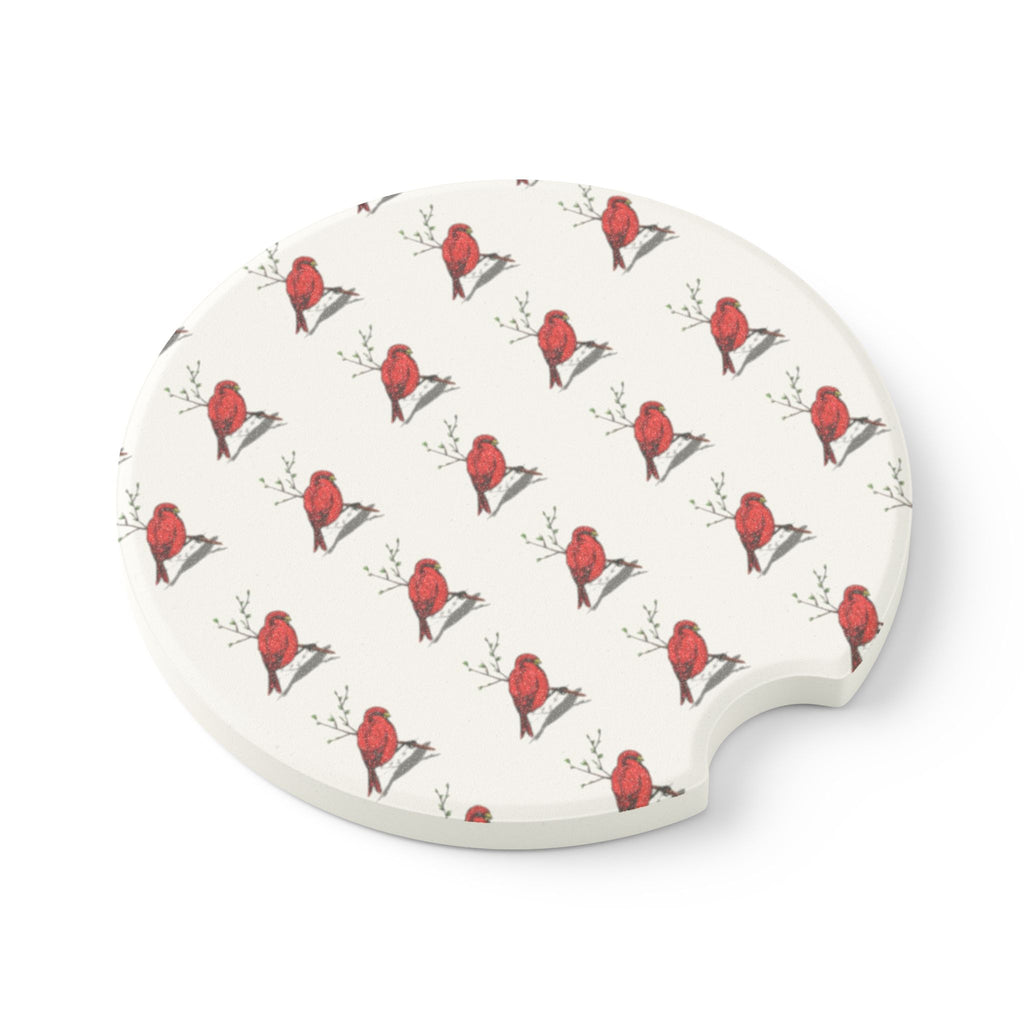 Red Cardinal Soapstone Car Coaster