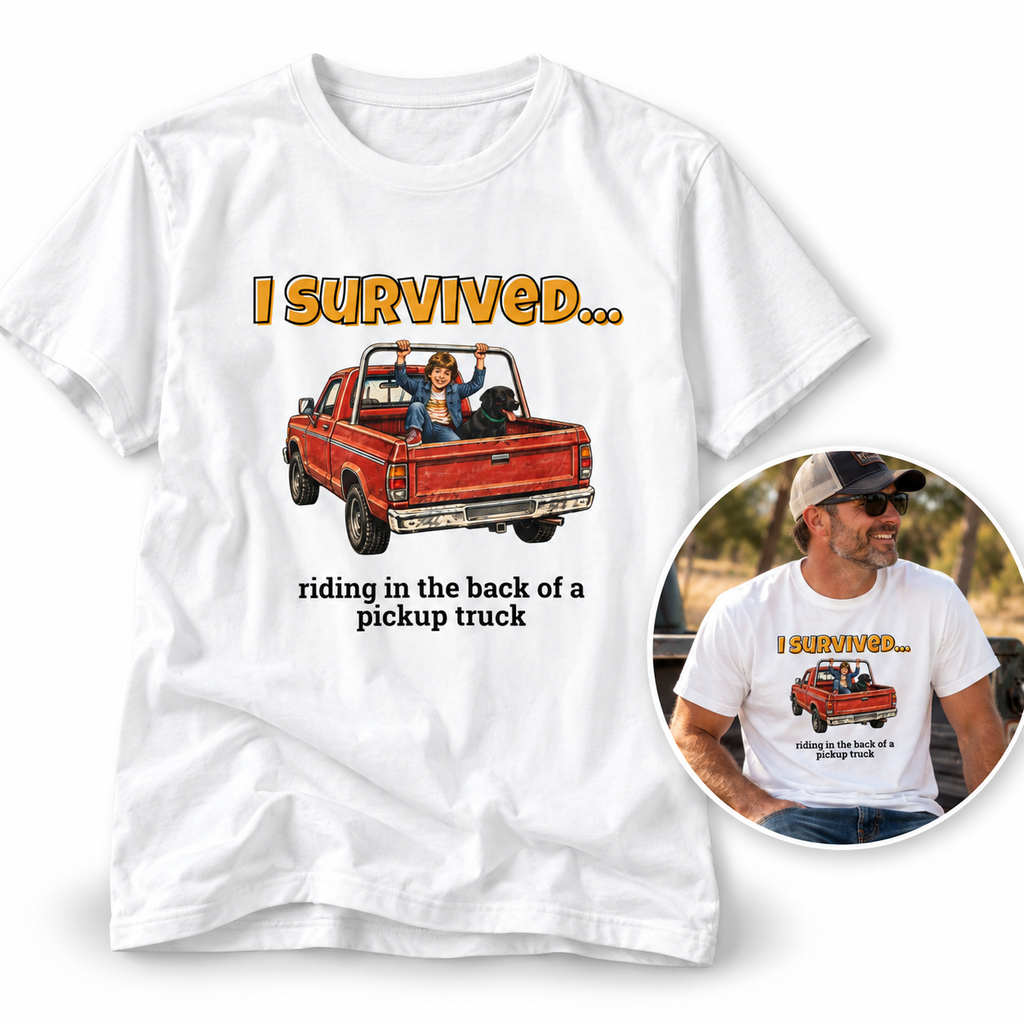 I Survived…Riding in the Back of a Pickup Truck | Retro T-Shirt