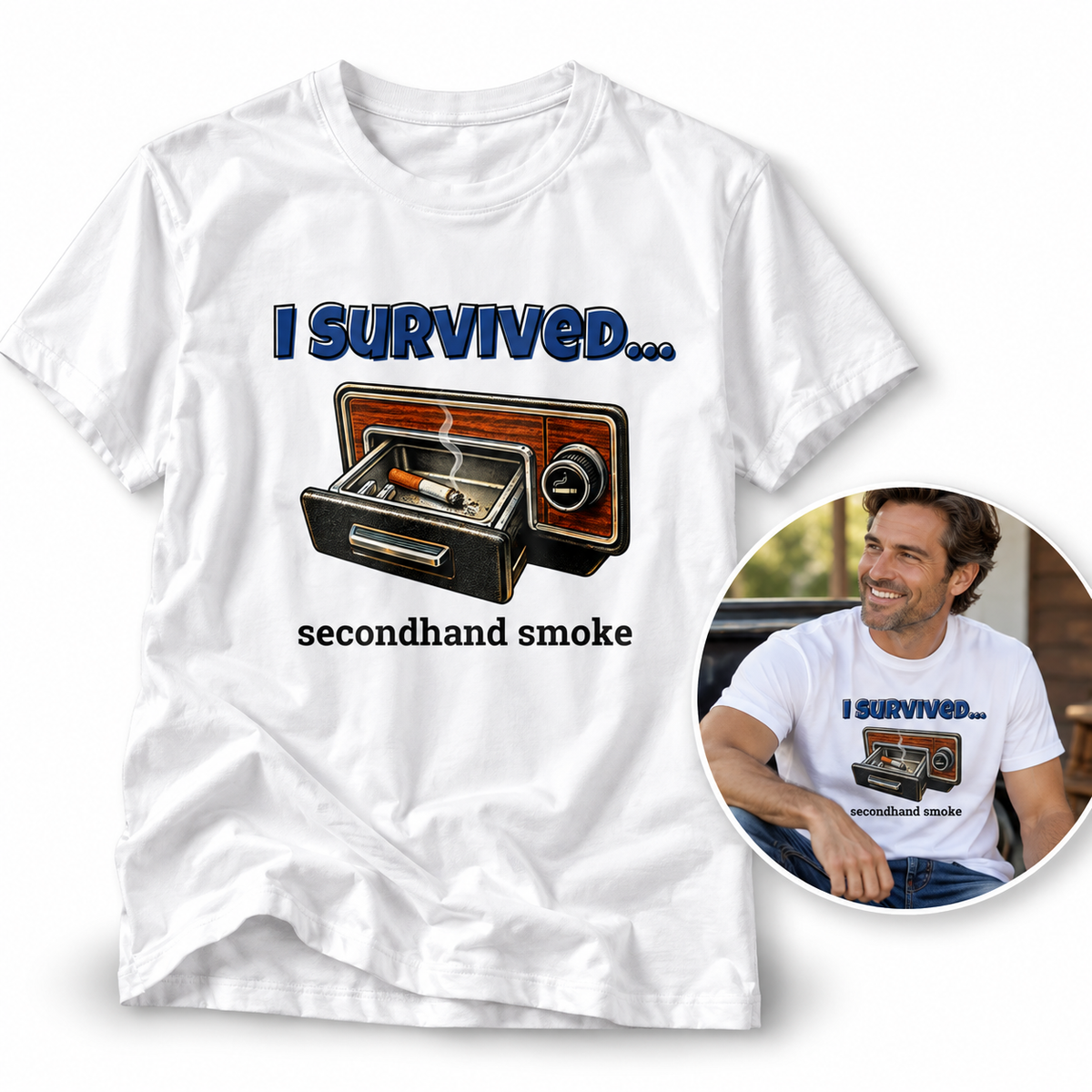 I Survived...Secondhand Smoke | Retro T-Shirt