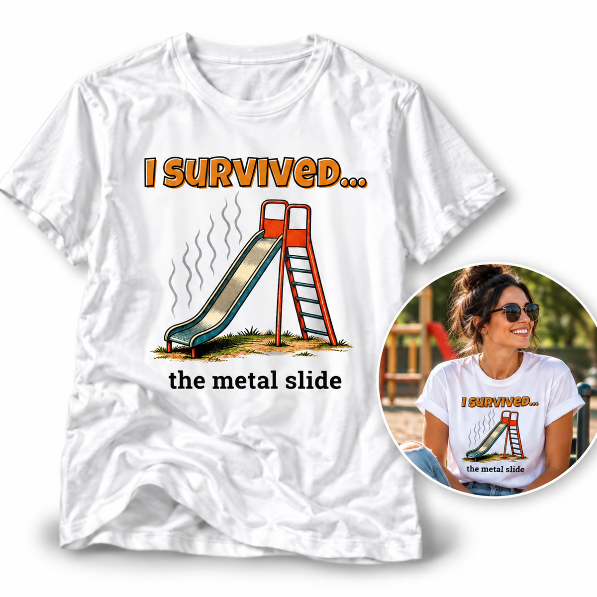 I Survived…The Metal Slide | Retro T-Shirt
