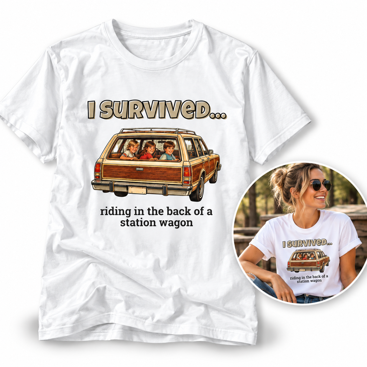 I Survived…Riding in the Back of a Station Wagon | Retro T-Shirt